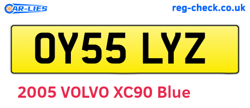 OY55LYZ are the vehicle registration plates.