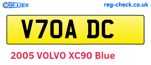 V70ADC are the vehicle registration plates.