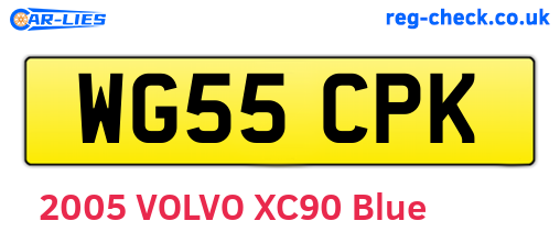WG55CPK are the vehicle registration plates.