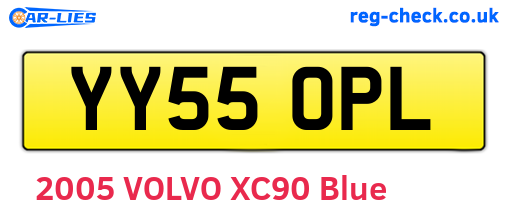 YY55OPL are the vehicle registration plates.