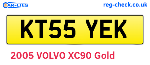KT55YEK are the vehicle registration plates.