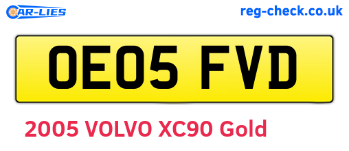 OE05FVD are the vehicle registration plates.