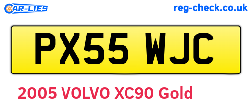PX55WJC are the vehicle registration plates.