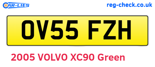OV55FZH are the vehicle registration plates.