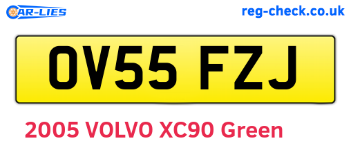 OV55FZJ are the vehicle registration plates.