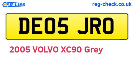 DE05JRO are the vehicle registration plates.