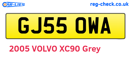 GJ55OWA are the vehicle registration plates.