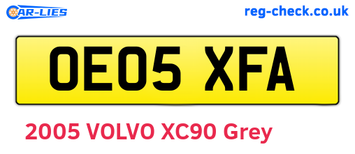 OE05XFA are the vehicle registration plates.