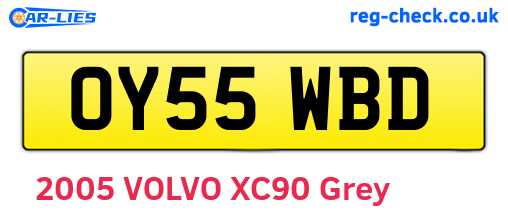 OY55WBD are the vehicle registration plates.
