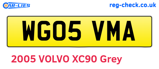 WG05VMA are the vehicle registration plates.