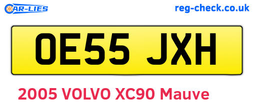 OE55JXH are the vehicle registration plates.