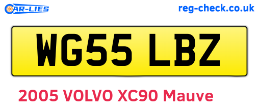 WG55LBZ are the vehicle registration plates.