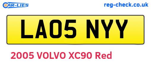 LA05NYY are the vehicle registration plates.