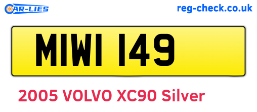 MIW1149 are the vehicle registration plates.