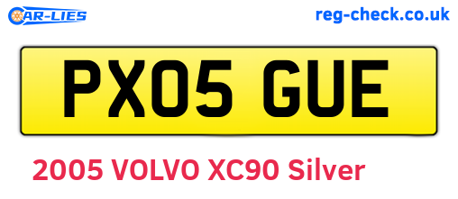 PX05GUE are the vehicle registration plates.