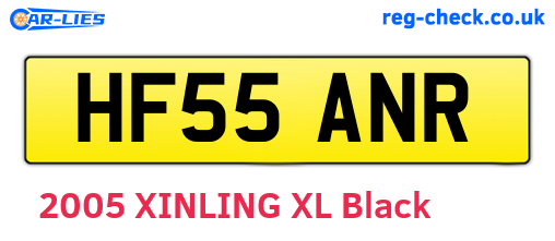 HF55ANR are the vehicle registration plates.