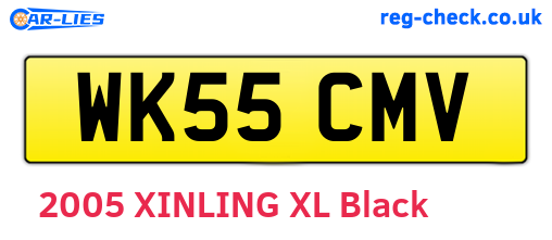 WK55CMV are the vehicle registration plates.
