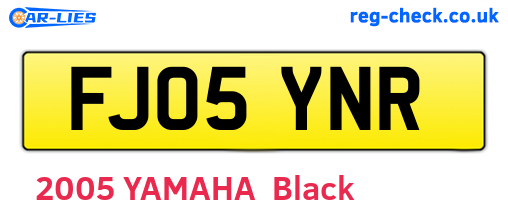 FJ05YNR are the vehicle registration plates.