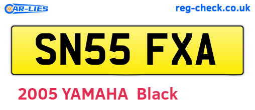 SN55FXA are the vehicle registration plates.