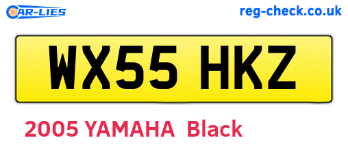 WX55HKZ are the vehicle registration plates.