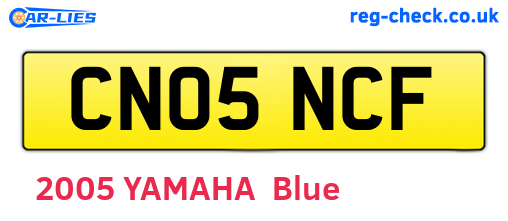 CN05NCF are the vehicle registration plates.