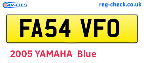 FA54VFO are the vehicle registration plates.