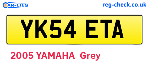 YK54ETA are the vehicle registration plates.