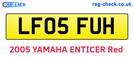 LF05FUH are the vehicle registration plates.