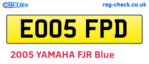 EO05FPD are the vehicle registration plates.