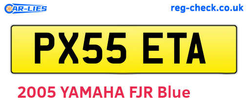 PX55ETA are the vehicle registration plates.