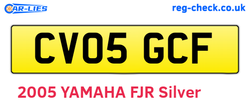 CV05GCF are the vehicle registration plates.