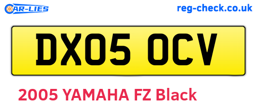 DX05OCV are the vehicle registration plates.