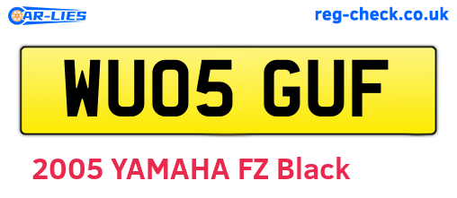 WU05GUF are the vehicle registration plates.