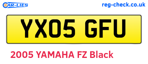 YX05GFU are the vehicle registration plates.