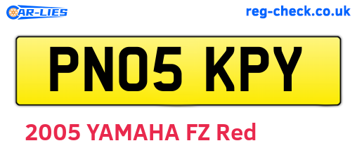 PN05KPY are the vehicle registration plates.
