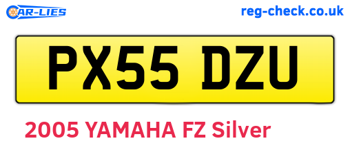 PX55DZU are the vehicle registration plates.