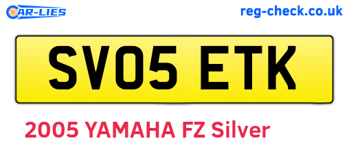 SV05ETK are the vehicle registration plates.