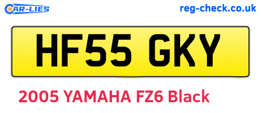 HF55GKY are the vehicle registration plates.