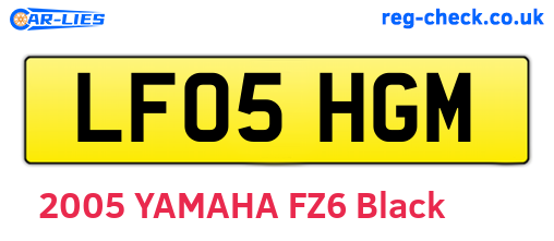 LF05HGM are the vehicle registration plates.