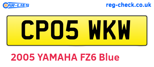 CP05WKW are the vehicle registration plates.