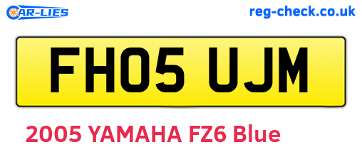 FH05UJM are the vehicle registration plates.