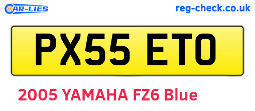 PX55ETO are the vehicle registration plates.