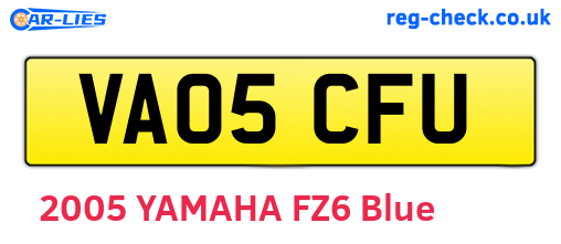 VA05CFU are the vehicle registration plates.