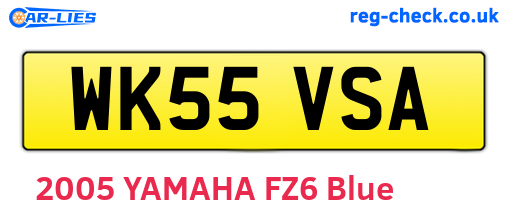 WK55VSA are the vehicle registration plates.