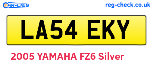 LA54EKY are the vehicle registration plates.