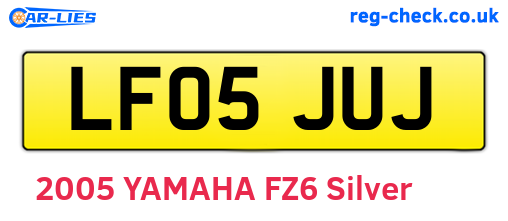 LF05JUJ are the vehicle registration plates.