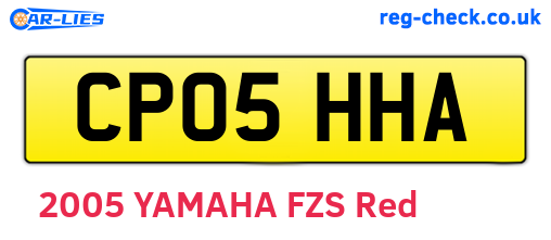 CP05HHA are the vehicle registration plates.