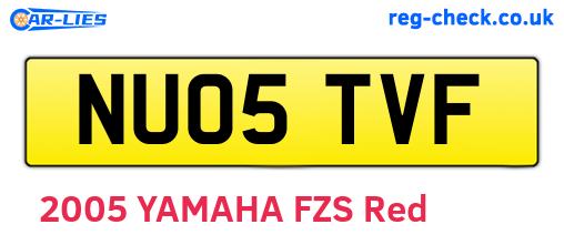 NU05TVF are the vehicle registration plates.