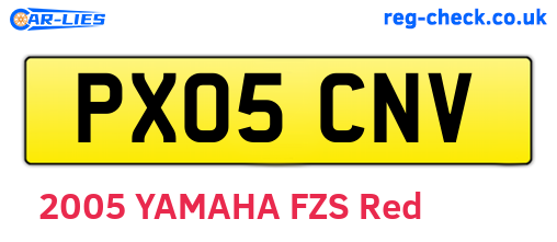 PX05CNV are the vehicle registration plates.