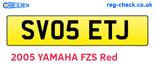 SV05ETJ are the vehicle registration plates.